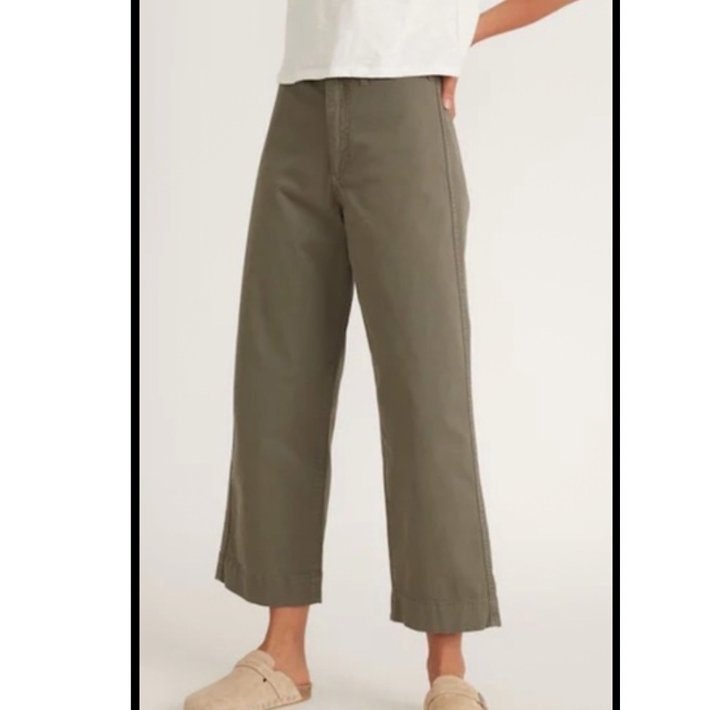 Marine Layer Bridget Wide Leg Pants Size 8 chino minimalist layered workwear